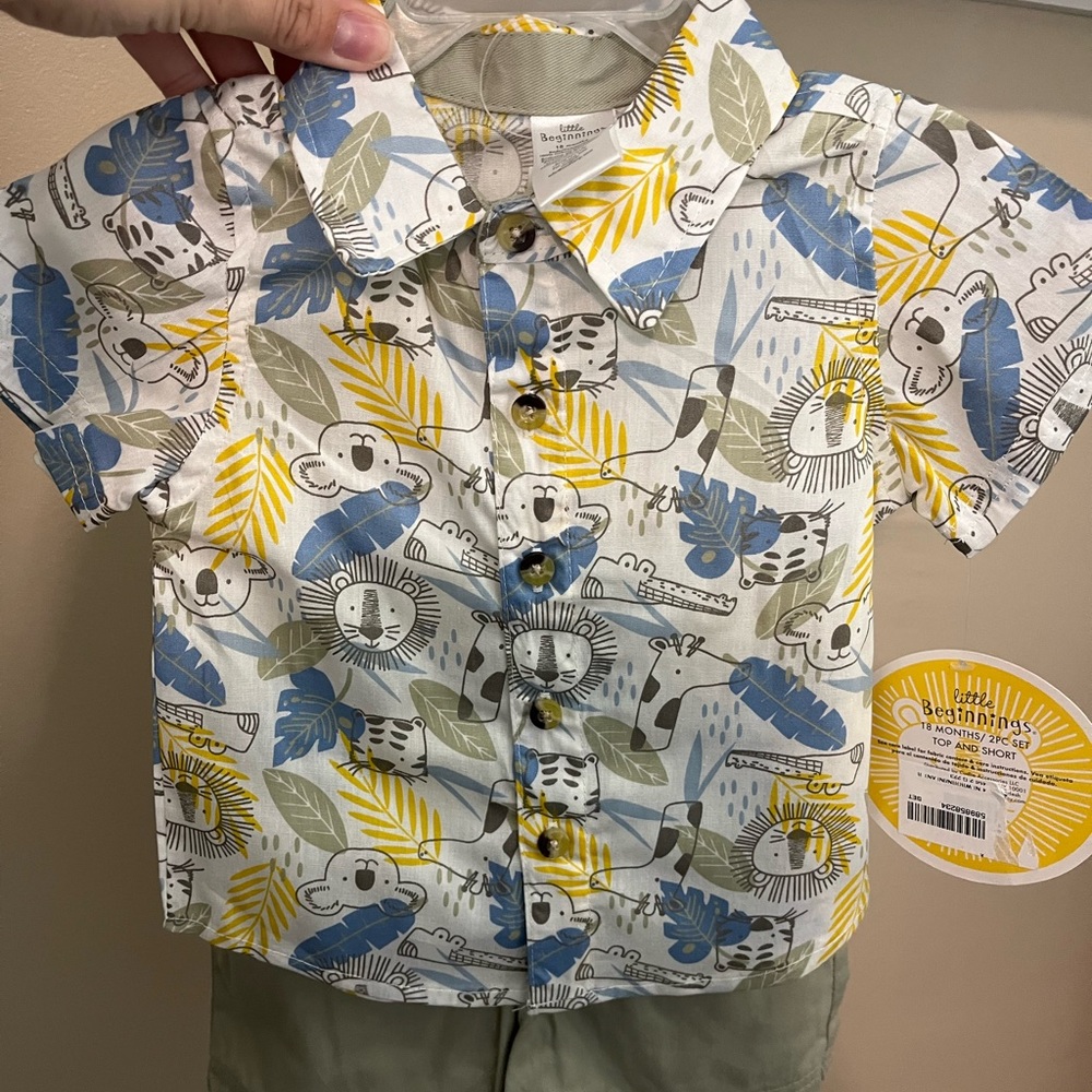 Boys 2 Piece Shirt & Short Set